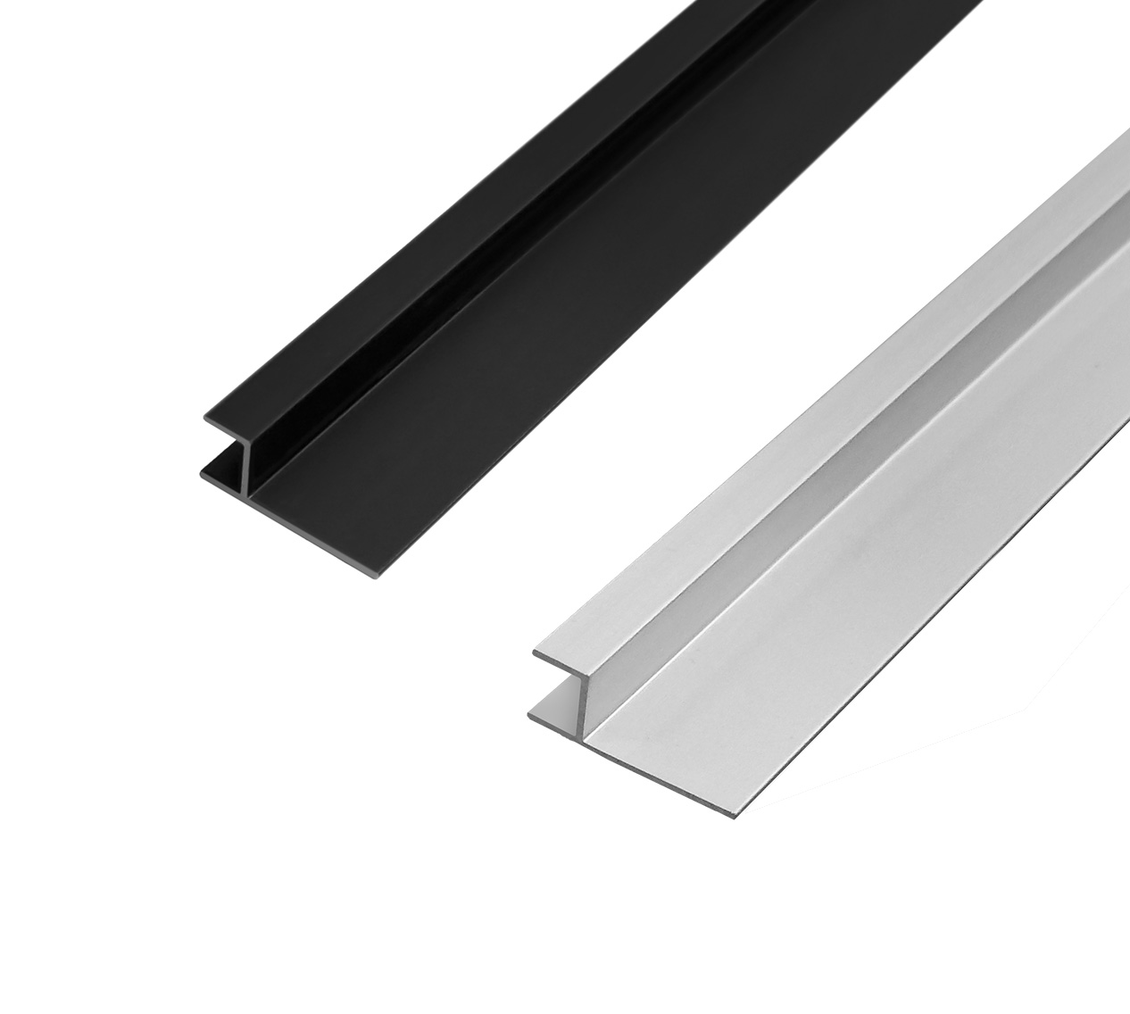 h-Планка плинтус _черный и хром