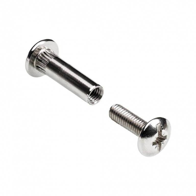 Стяжка мебельная металл d=5мм М4х27 никель, FF-3510