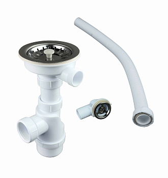 Сифон с переливом для каменной мойки