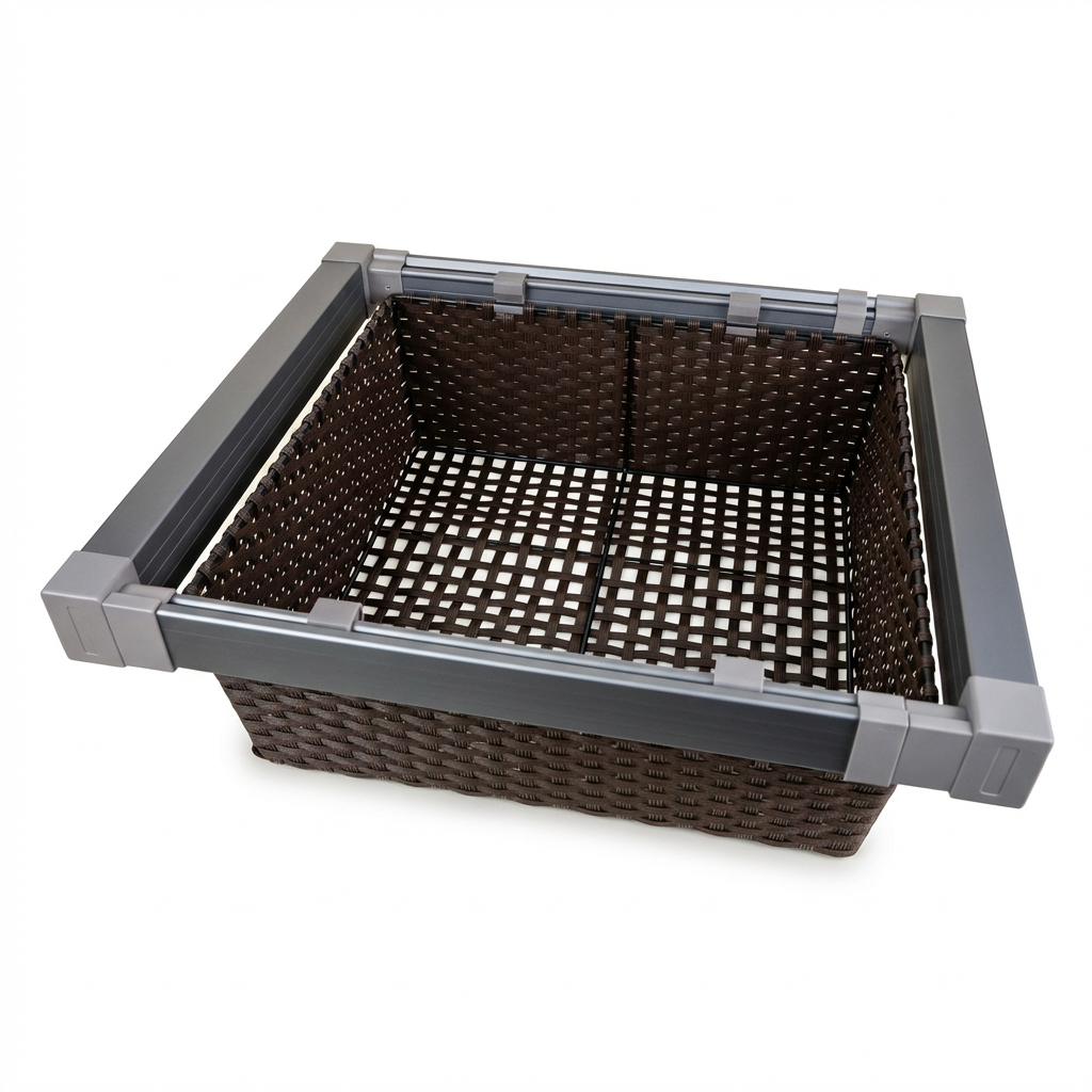 Корзина выдвижная серый пластик H004