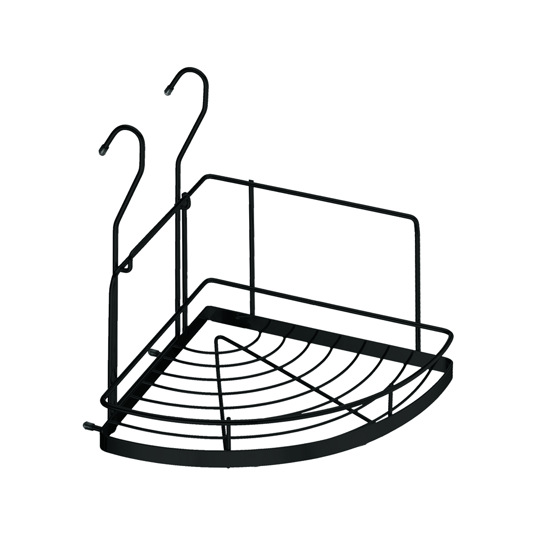 Полка угловая малая YJ-G301А BL черный матовый