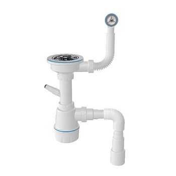 Сифон для мойки одинарный б/отвода для стир. машины