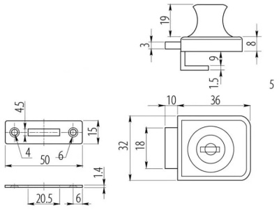 Замок для стеклянной двери _ схема