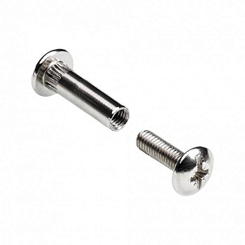 Стяжка мебельная металл d=5мм М4х27 никель, FF-3510